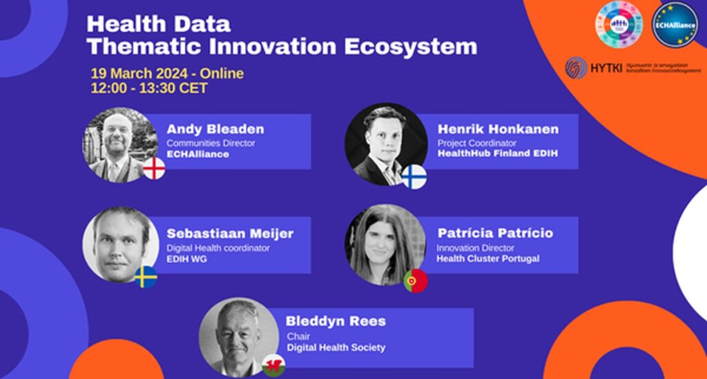 O Health Cluster Portugal participou no webinar da ECHAlliance “Digital Health and Data Thematic Innovation Ecosystem”