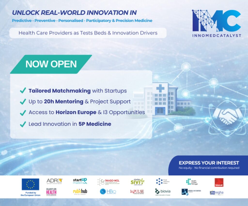 Open Call do Projeto InnoMedCatalyst dirigida a prestadores de cuidados na área da Medicina 5P